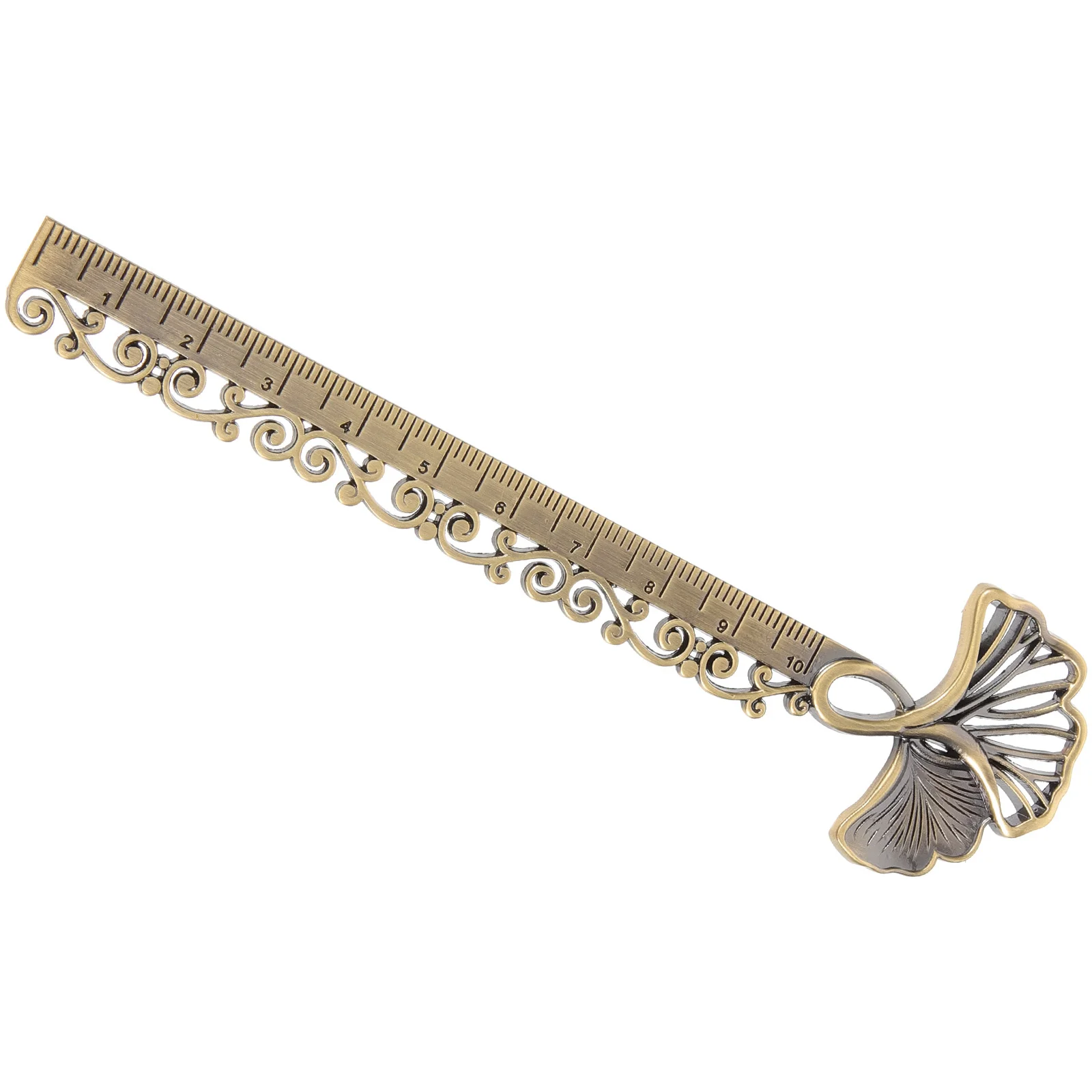 

Metal Hollow Ginkgo Leaf Bookmark Small Metal Ruler Multifunction Sewing Ruler Student Stationery Gift Hollow Bookmarks