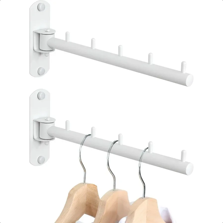 

Swing Clothes Hanger Rack2Pack Garment Racks Wall Mounted Clothes BarHanger Holder Hooks Heavy Duty Folding Drying Rack Space S