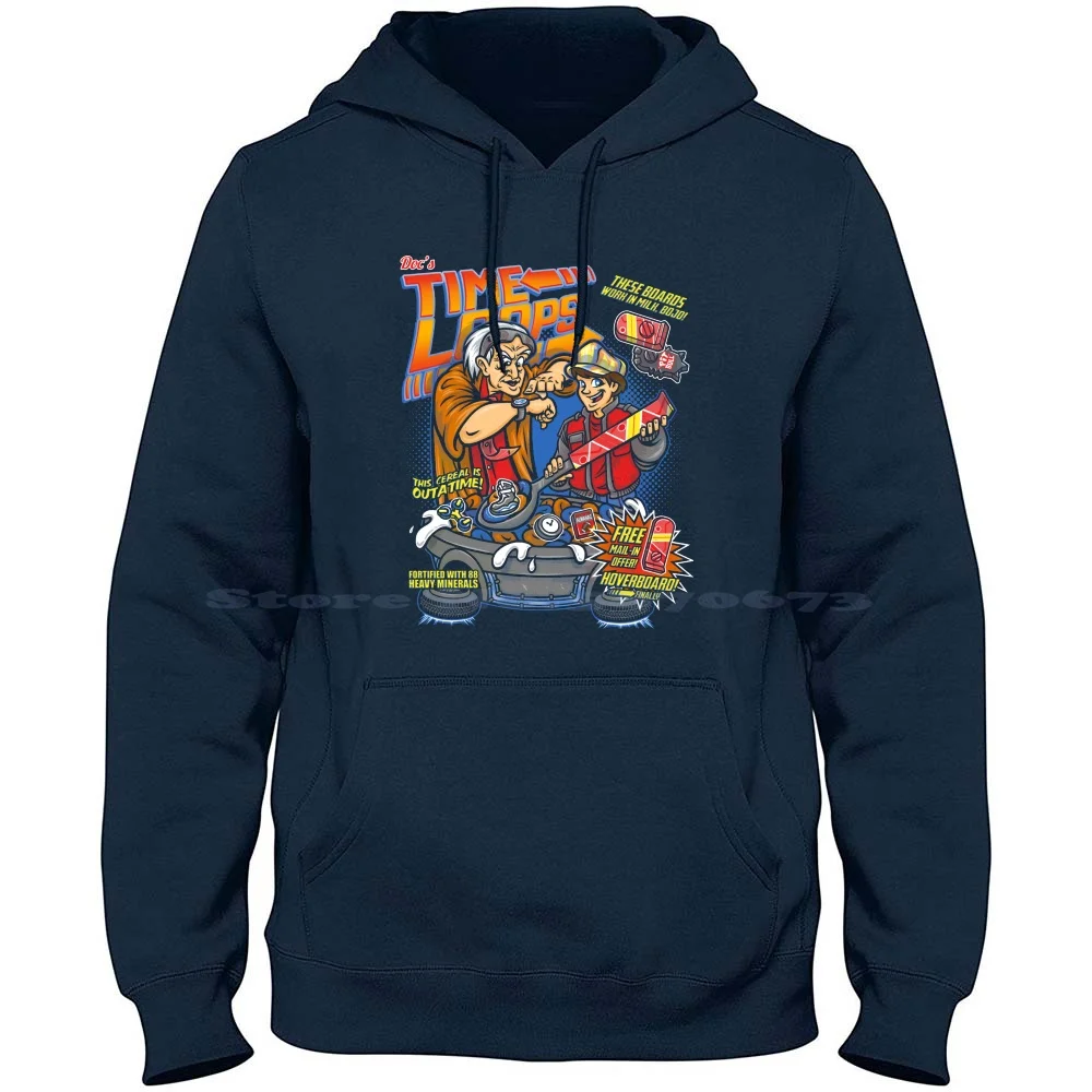 حلقات الوقت 100% القطن الخالص هوديي التي شيرت حلقات الوقت Doc Brown Marty Mcfly Bttf العودة إلى المستقبل 1985 2015 Hoverboards Flying
