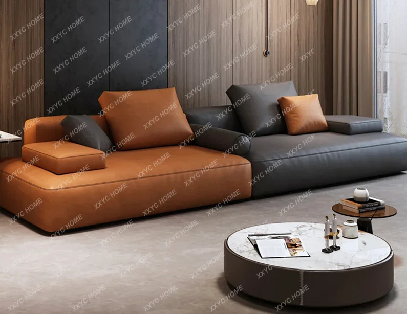 Technology Cloth Sofa Small Apartment Living Room Modern Simple Tofu Block Super Deep Sitting Wide Sofa