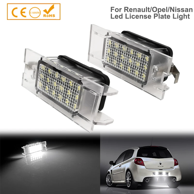 For Nissan Interstar&Opel Movano A For Renault OEM# 7700796163 7701036245 2Pcs Car Accessory Led License Plate Lights