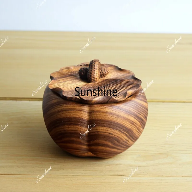 Whole wood hand-carved craft persimmon jar