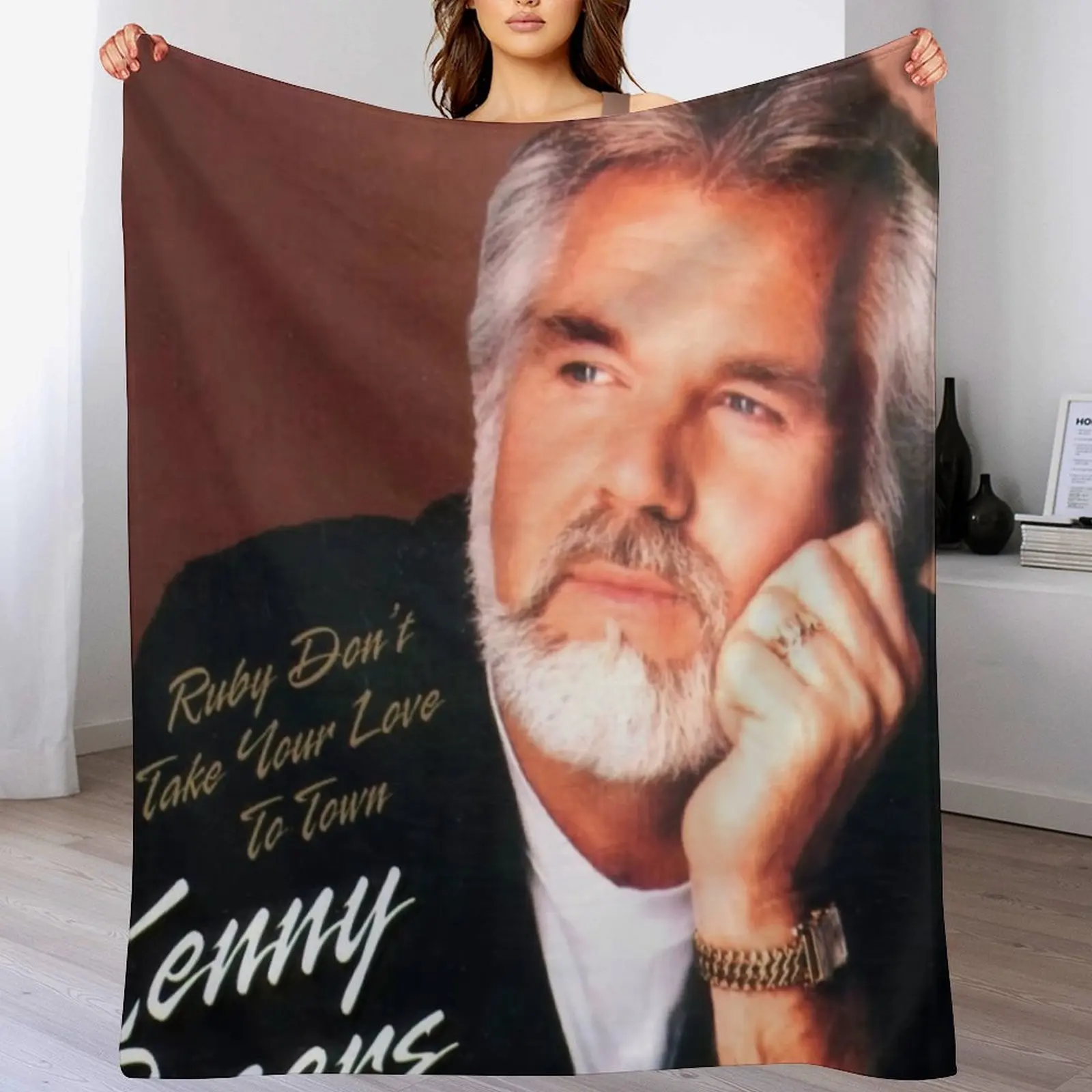 

kenny rogers Throw Blanket Soft Plaid Sofa Throw Blankets