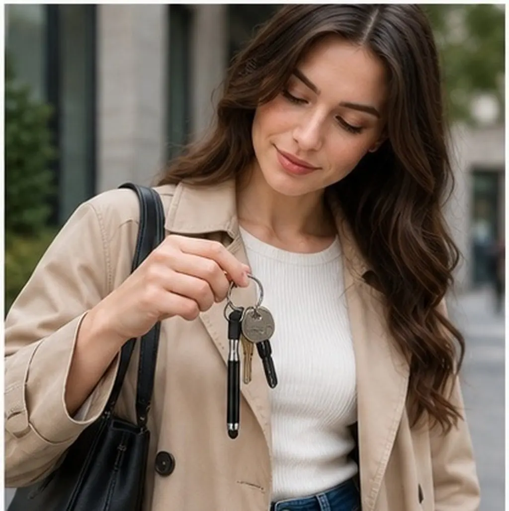 6PCS Capacitive Touch Screen Stylus Keychain Cute Keyrings 2in1 Replacement Alloy Pen High Sensitivity Universal Compatibility