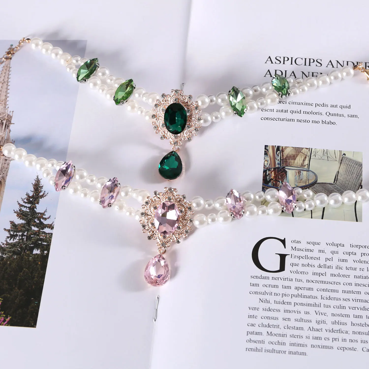 Hunde- und Katzen-Perlenkette Kristall-Edelstein-Anhänger Halsband Haustier-Schmuck Luxuriöses Katzenhalsband Modisches Accessoire Foto-Requisite – Detail 10
