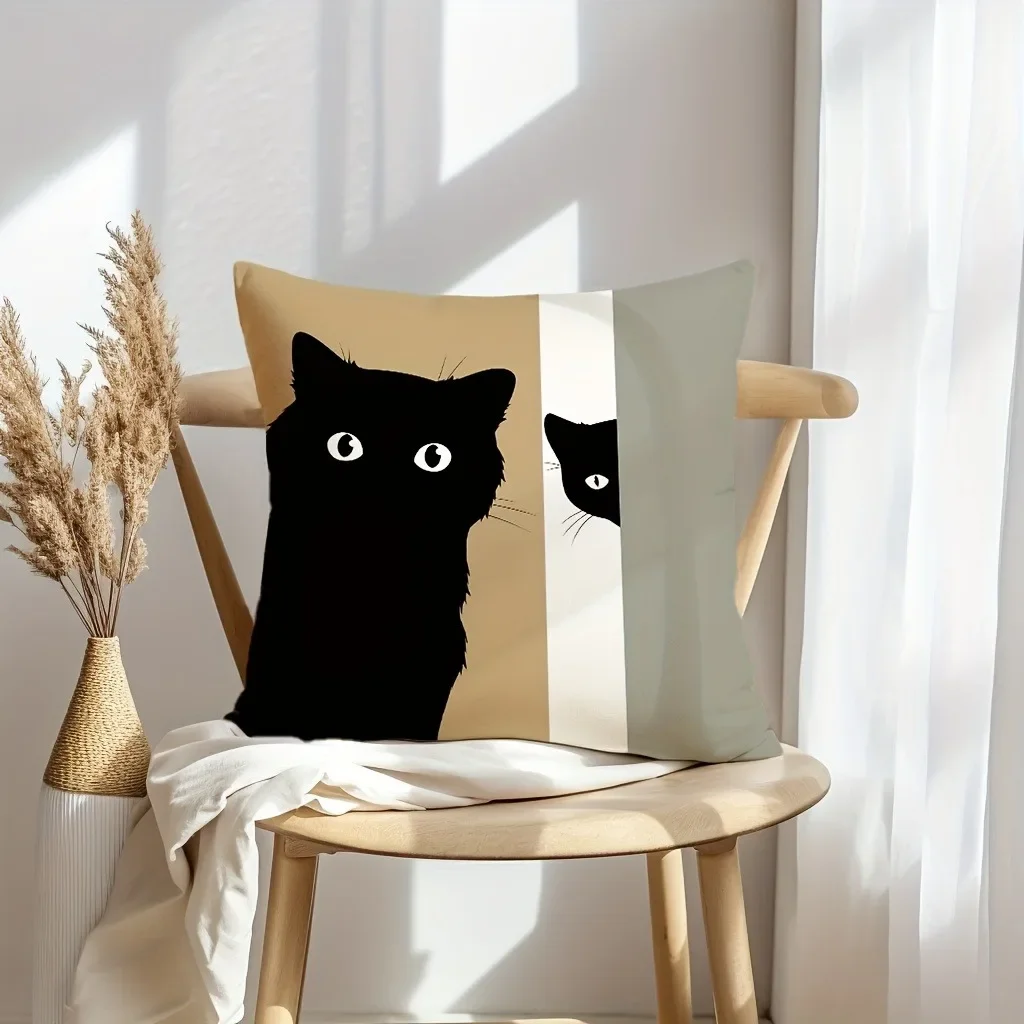 18x18 inches, Kitten 3D Printed Pillow Cover, Zipper, Machine Washable, Cushion Cover, Must-Have Home Decor for Pet Lovers