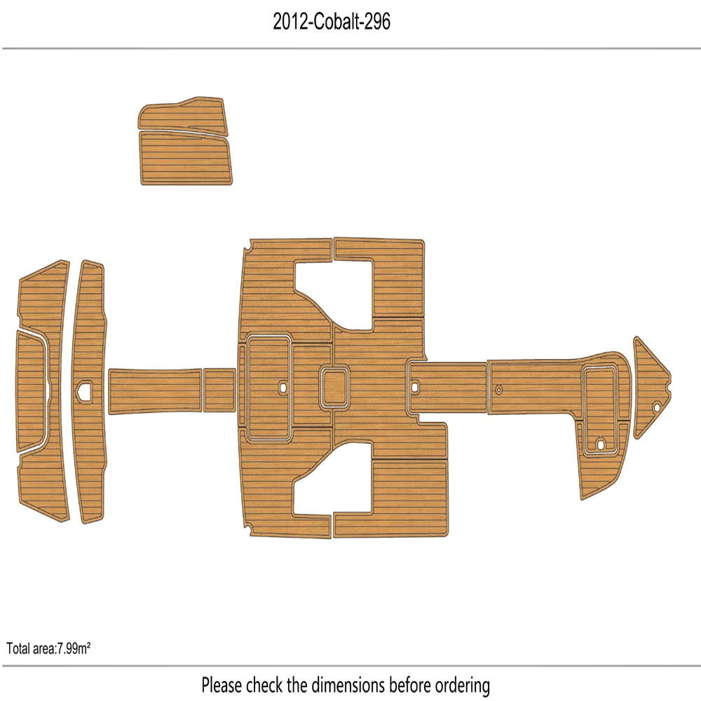 

2012 COBALT 296 cockpit swim platform 1/4" 6mm EVA Foam Teak floor SeaDek MarineMat Gatorstep Style Self Adhesive