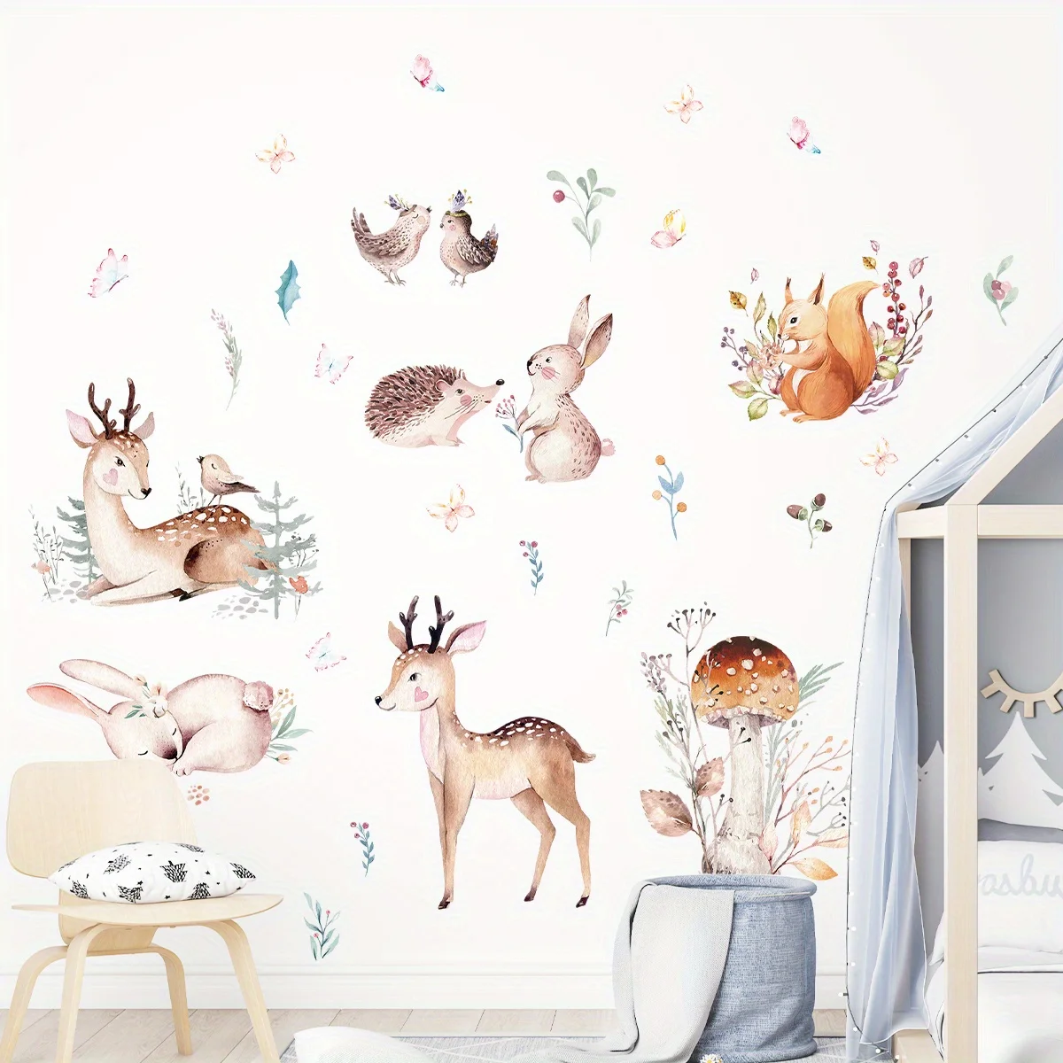 Cartoon Bunny Rabbit Wall Stickers for Kids Room Background Baby Nursery Wall Decals Living Room Decoration Bedroom Home Decor