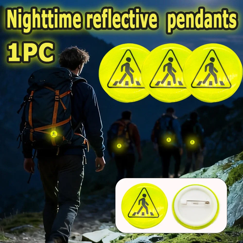 بروش دائري عاكس للضوء للرجال، قلادة حقيبة ظهر متعددة الاستخدامات للأنشطة الخارجية في الليل، هدايا صغيرة للنشاط