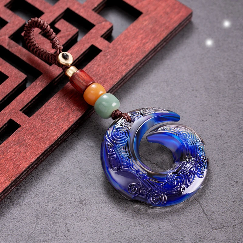 Auspicious Cloud Glaze Pendant Keychain That Changes Color With Temperature, Suitable For Women And Men's Luck Amulet Pendant