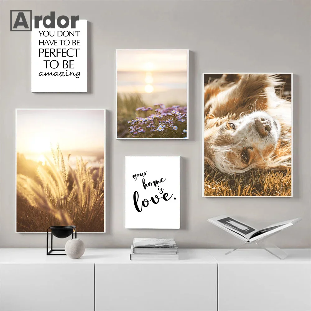 Autumn Scenery Forest Wheat Reed Flower Animal Poster Travel Car Print Nordic Wall Art Canvas Painting Living Room Home Decor