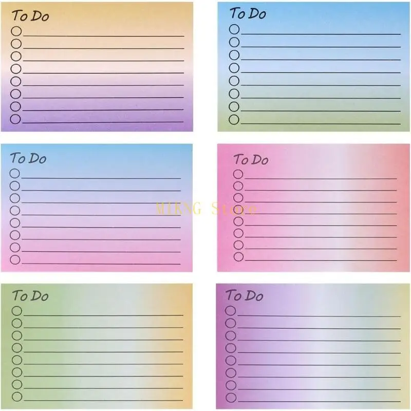 Pacchetto 6 gradiente Color Note Mini Memo Pad Office School Forniture Migliore vendita
