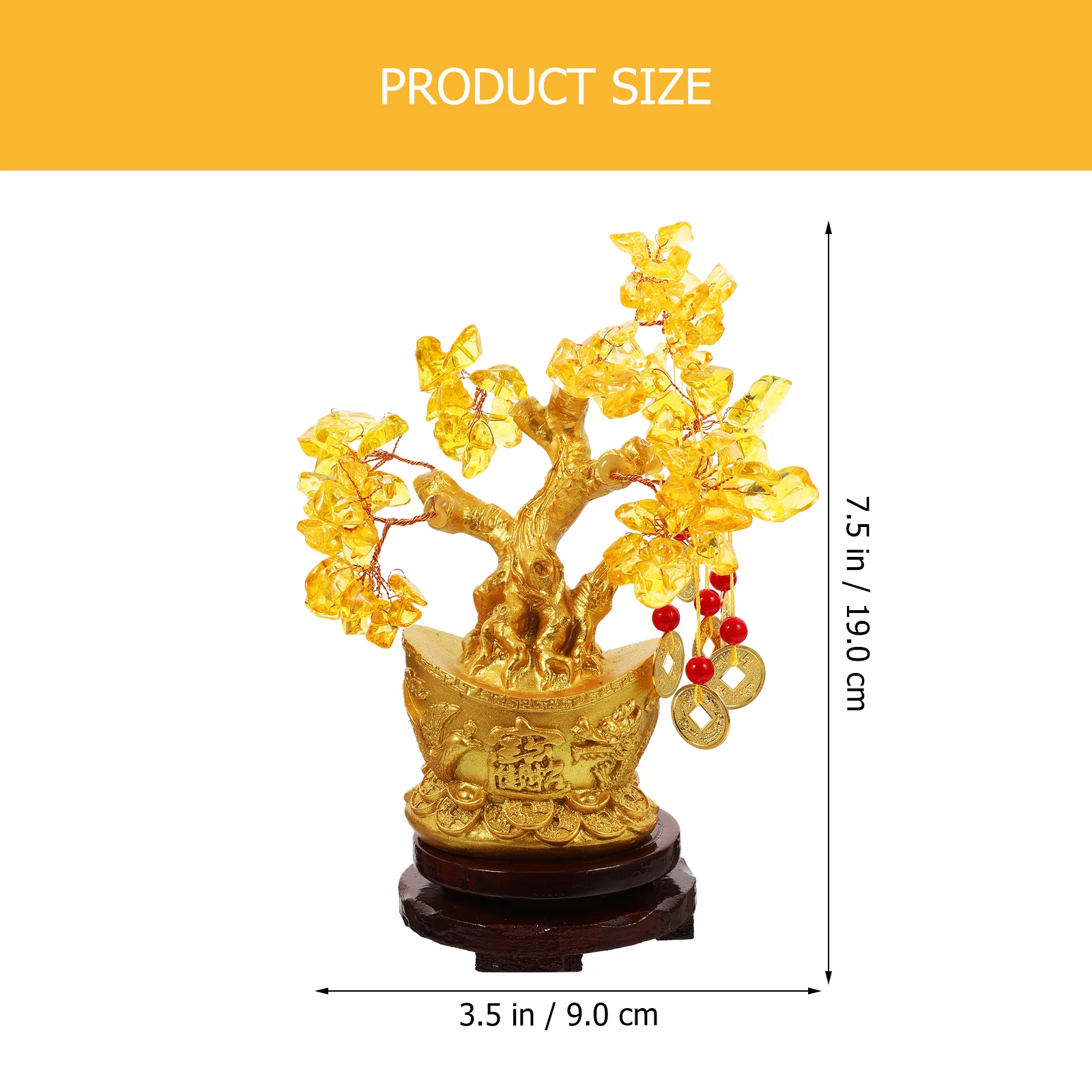 Citrine Macrocarpa Tree Tabletop Decoration The House Lucky Chinese Style Fortune Bonsai Wood Statue