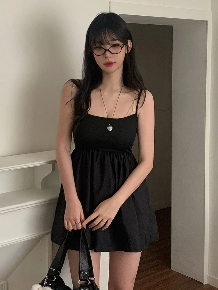 Chic Summer Simple Elegance Splice ature Ballet Sle Versatile Svel Strap Dr Women's Faion Commute High Waist...