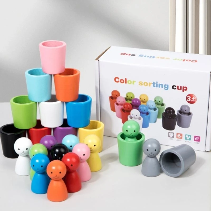 090b Tobinage tricot bois coloré jouet poupées pour les tout-petits