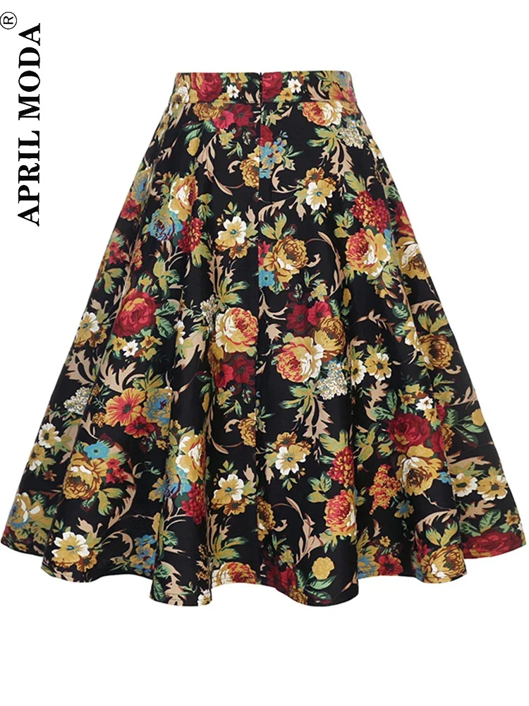 

2024 New Casual 1950s Style Vintage Women's Party Summer Skirt Harajuku Retro A Line Fashion Housewife Rockabilly Street Skirts