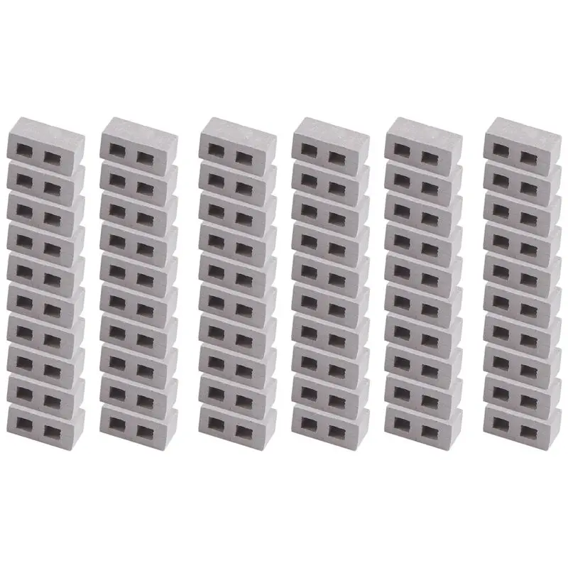 B78B-60 Packs Cinder Blocks 1/12 Scale Mini Bricks Concrete Miniature Bricks Tiny Landscaping Dollhouse Accessories