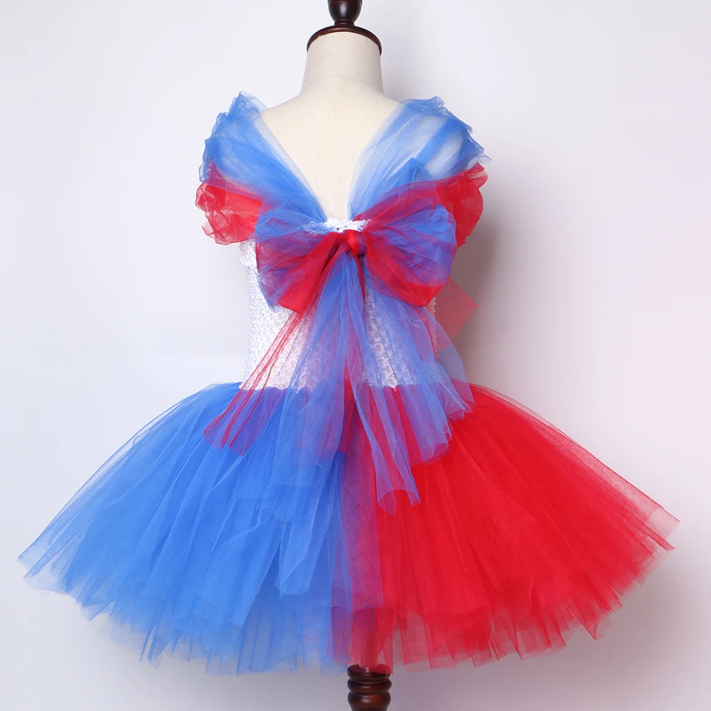 

Королевское синее, красное платье-пачка клоуна для девочек, карнавальные костюмы на Хэллоуин для детей, наряд для косплея Джокера, нарядные платья принцессы, вечерние