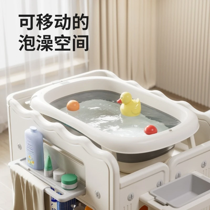 Multifunctional Baby Care Table Diaper Table for Confinement Movable Large-capacity Rack Children's Toys