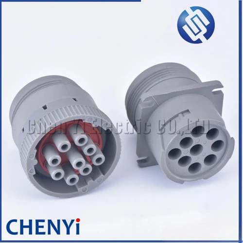 Imagen 2 del producto Conector automotriz circular gris de 9 pines a prueba de agua, herramienta de diagnóstico, conector circular HD16-9-96S HD10-9-96P para la serie Deutsch HD10