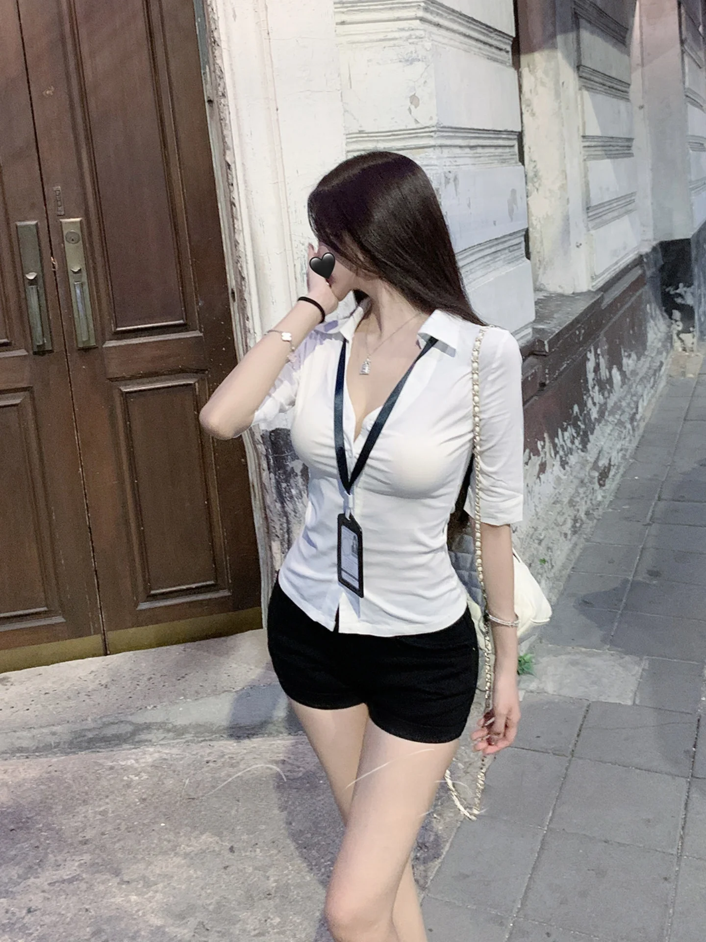 

Sexy Elegant Low Waist Cuffed Denim Shorts Slimming Booty Pure Color Fashionable Korean Style Summer Shorts High Elasticity