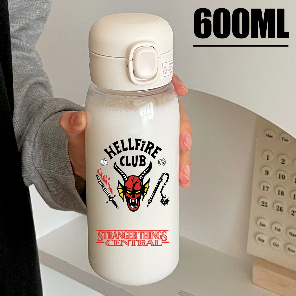 600ML Stranger Things Water Cup Joyce Byers Eleven Large Capacity Portable Transparent PcLeak Resistant  Drinking Water Bottle