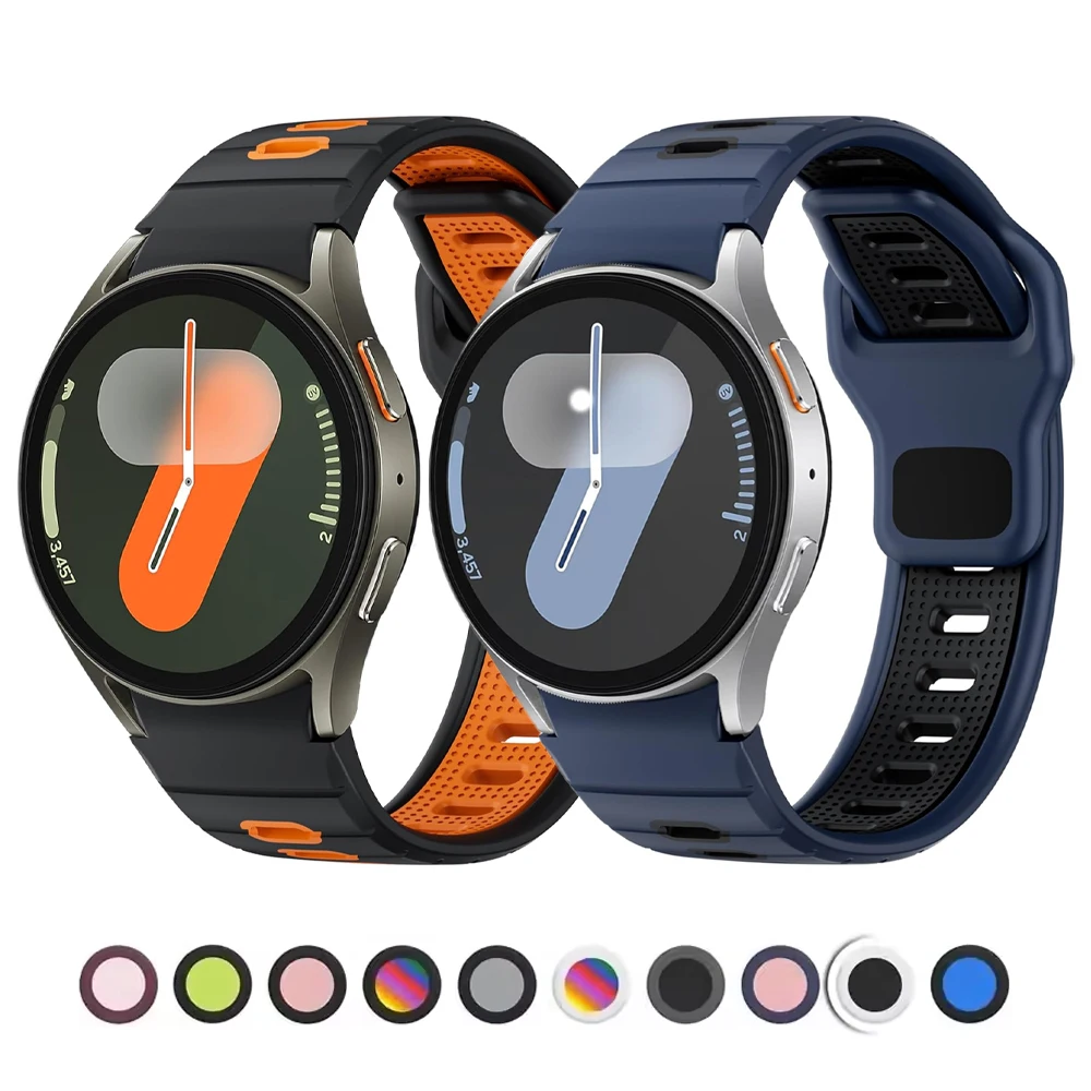 No Gaps Straps for Samsung Galaxy Watch 7 6 4 Classic 5 Pro 40mm 44mm Silicone Sport wrist correa Bracelet Galaxy watch 7 band