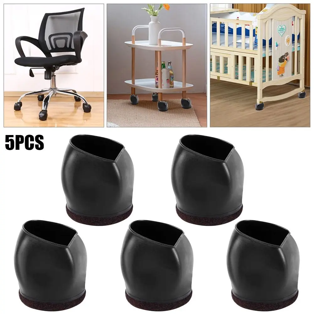 5Pcs Pulley Chair Foot Cover Computer Chair Rollers Fixer Office Universal Wheel Protector Wheel Anti-slip Foot Pad