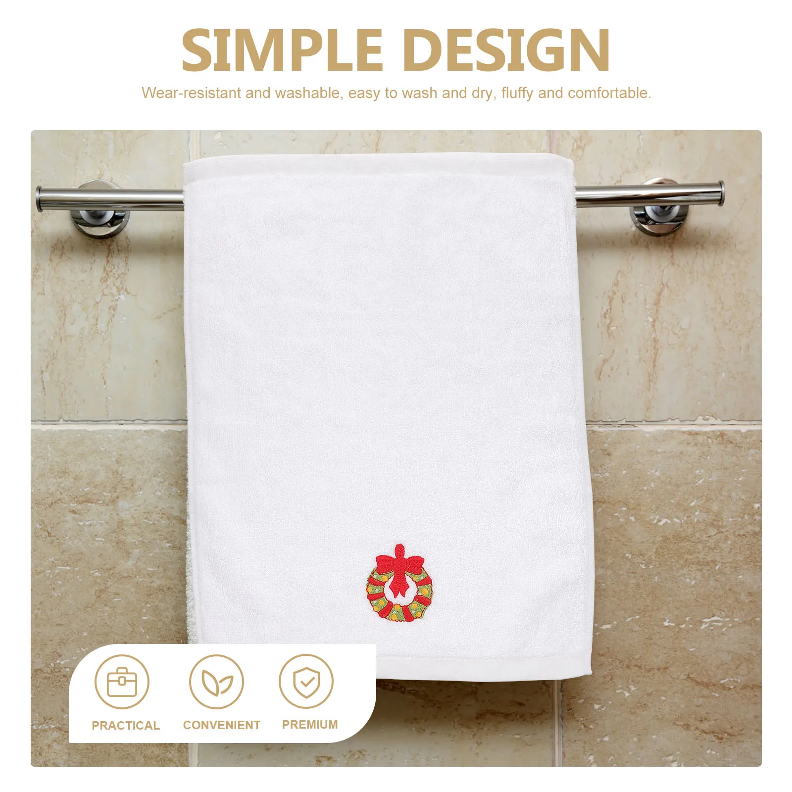 

6pcs Soft Bath Face H Cotton Face Cleaning Towel Towels Towels Set White Washcloths Red