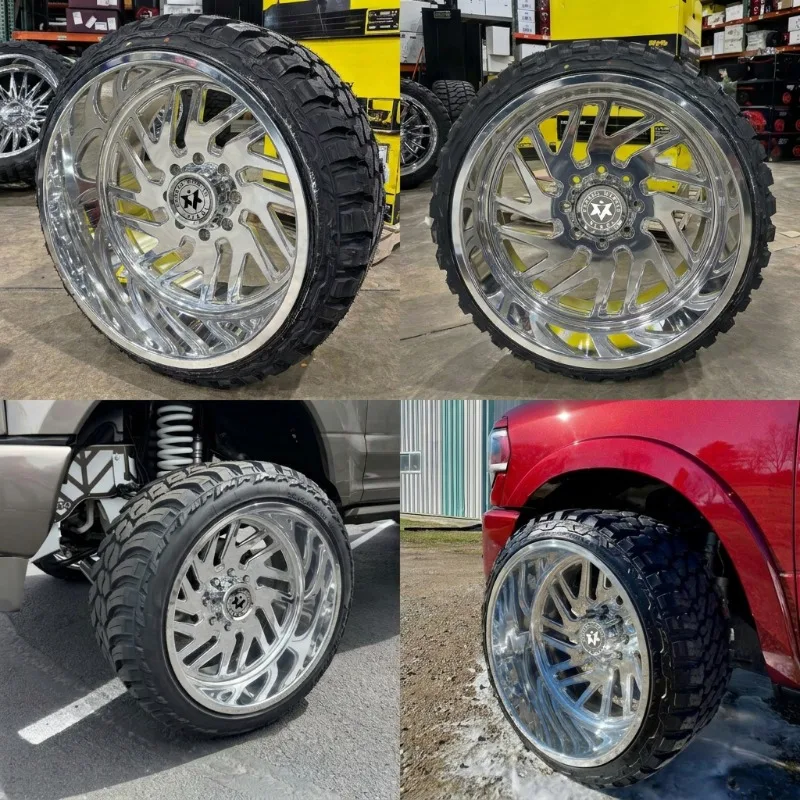 【2026】Viaol Custom Monoblock Forged Wheels 22x12J 24x14J 8x170 8x180 8x165.1 Chrome Split Spoke Deep Lip Truck Rims For Super Du