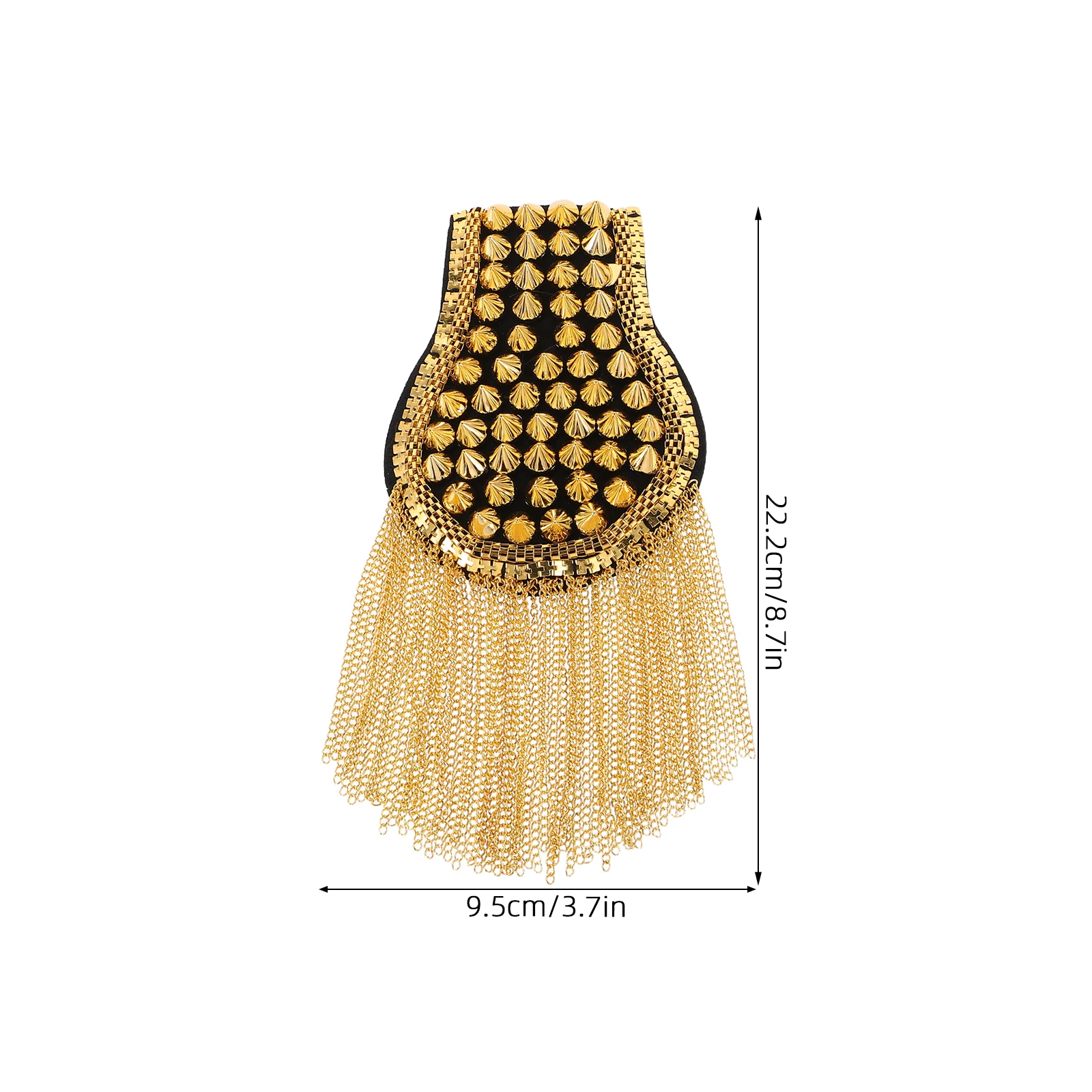 2pcs Trendy Suit Shoulder Epaulettes Exaggerated Rivets Tassel Decorations Fashionable Arm Badges Vintage Epaulets Stage Party