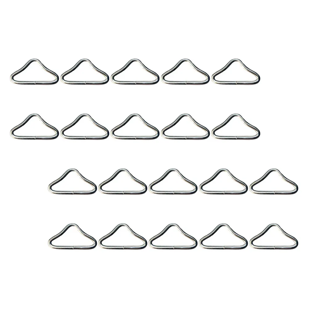 

22pcs Iron Triangle Rings for Trampoline Mesh High Strength Sturdy Structure Outdoor Fitness Trampoline Parts Silver Color