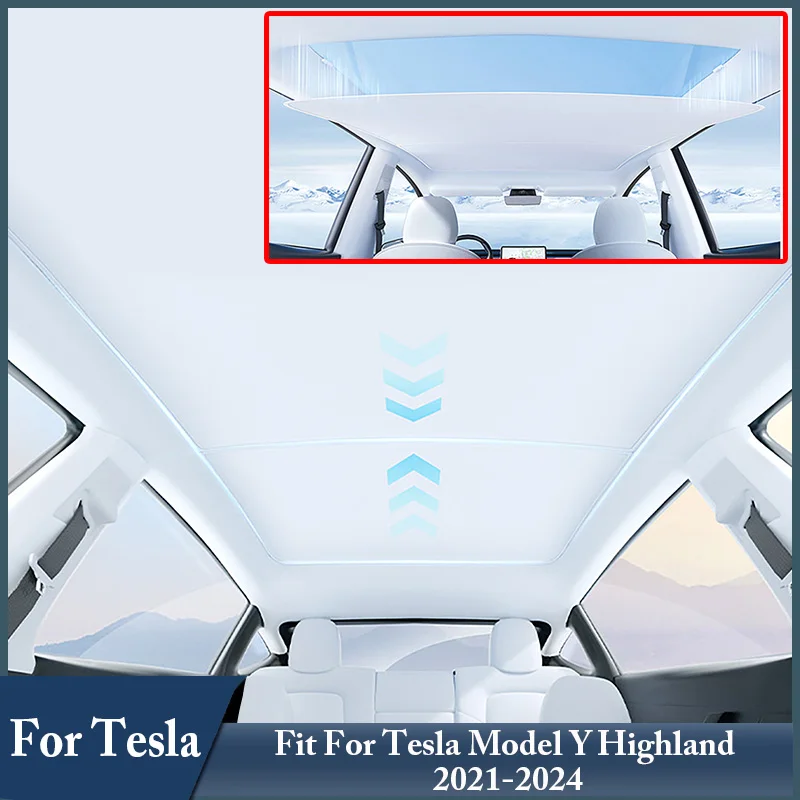 

Car Roof Glass Sunscreen Curtain Magnetic Suction Clips For Tesla Model Y Highland 2021-2024 Front Rear Roof Skylight Sunshade