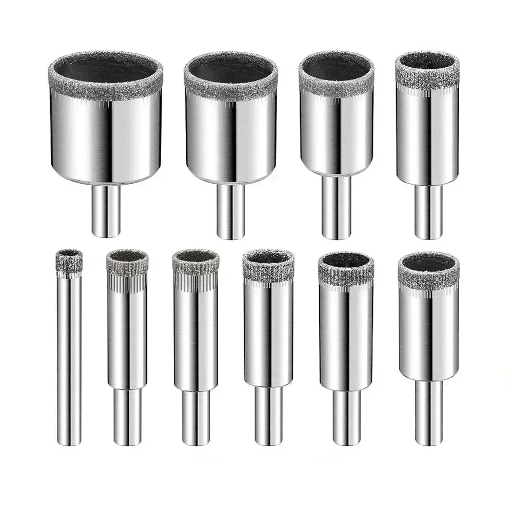 10PCS 6-30MM Glass Drill Plating Hole Opener Diamond Coated Positioning Reamer Drill Bit Set Saw Kit Tile Marble Ceramic Cutting