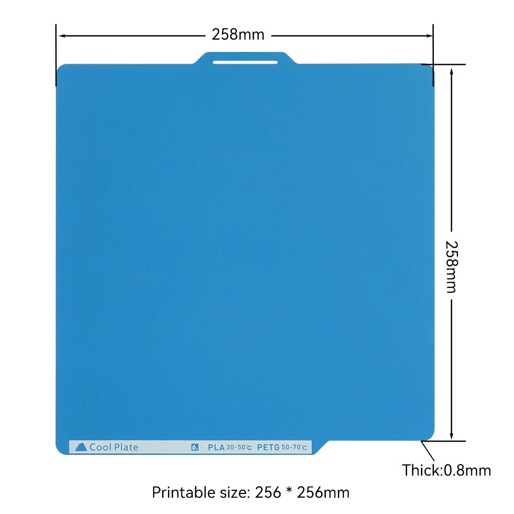Встроенная пластина для Bambu lab X1/P1P/A1, охлаждающая пластина 256x256 мм, двухсторонняя текстурированная пружинная сталь для 3D-принтера BambuLab X1/P1P/A1
