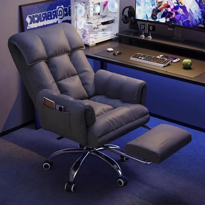 Silla de oficina para ordenador, silla giratoria de lujo ergonómica para videojuegos, cómoda silla reclinable, muebles para el hogar