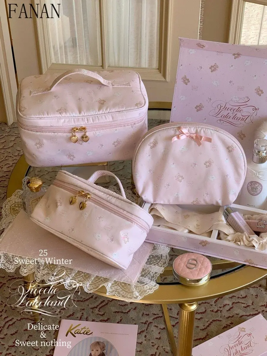 Original Cute Large Capacity Cosmetic Bags for Women Underwear Travel Girl Storage Bag  Kawaii Makeup Cases Japanese Style