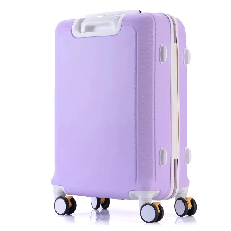 Valise violette résistante aux rayures de 26 pouces, Double tige, coque rigide en Abs avec point de verrouillage combiné
