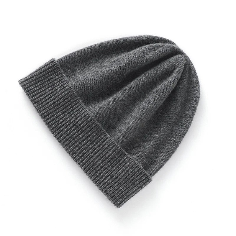 DjzDsm100 % gorro tejido de cachemira pura, gorro multiusos para hombres y mujeres, gorro de lana pequeño con pantalla facial cálida para otoño e