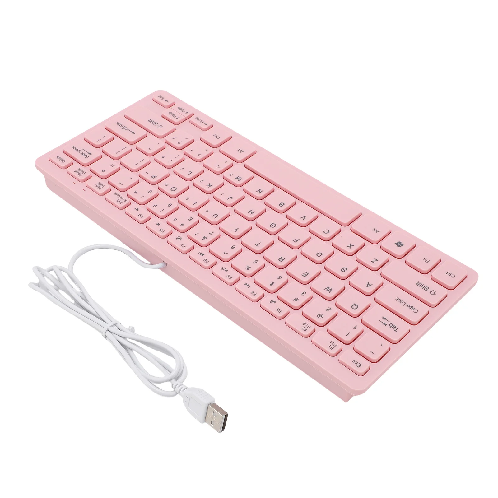 Small Wired Keyboard Roseate Quiet USB 78 Keys Computer Keyboard with Anti Slip Foot Pads for Gaming Working
