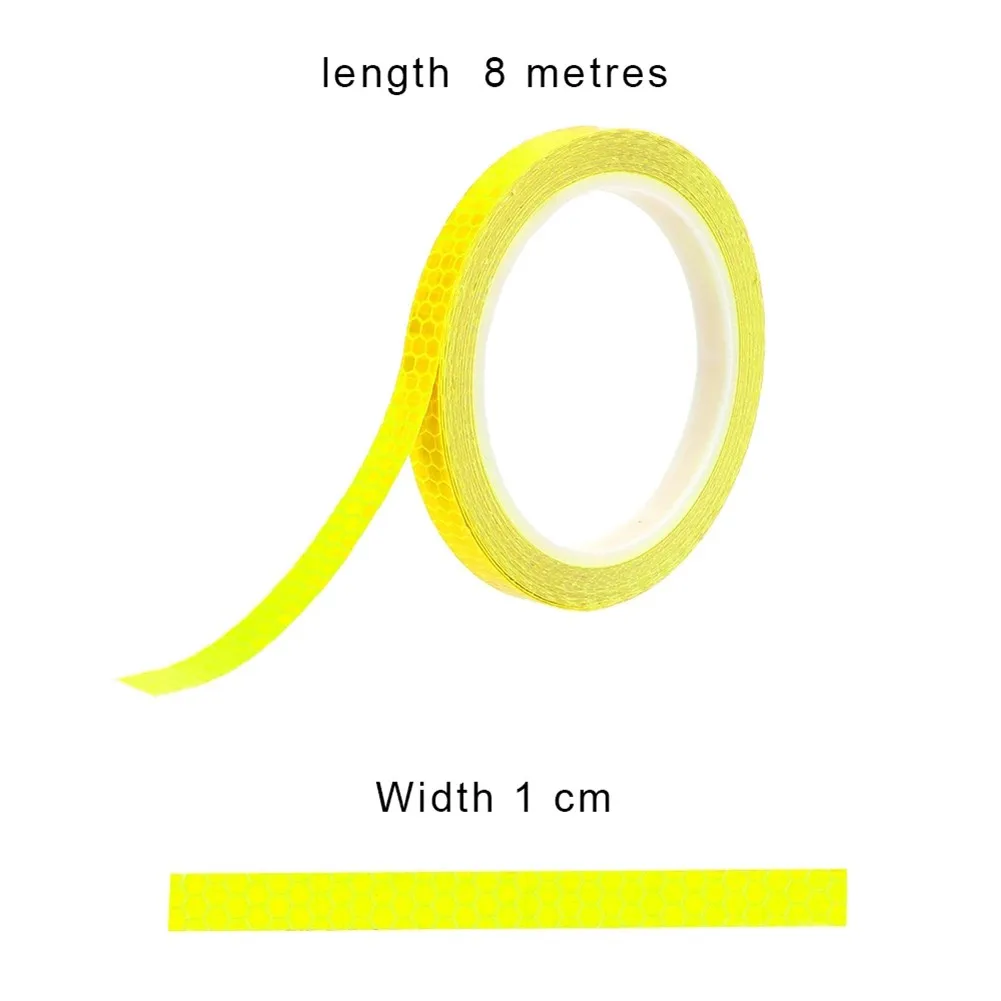 8m Reflective Tape Bike Automobiles Sticker Strip Tape PVC Bicycle Wheels Reflect Sticker For Cycling Warning Safety Car Parts