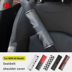 For BMW MINI Cooper JCW F54 F55 F56 F57 F60 PU Leather Universal Safety Seat Belt Cover Shoulders Pad Cover