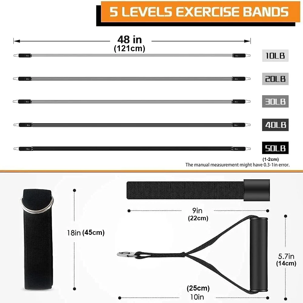 150LBS Resistance Strap Set, Sports Strap with Door Anchor, Handle, Handbag, Leg and Ankle Straps for Resistance Training