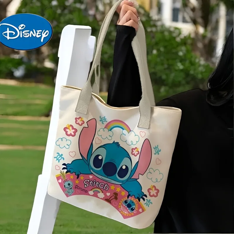 

Disney Cartoon Large-capacity Canvas Messenger Bag, Casual Tote Bag, Student Schoolbag, Cartoon Canvas Shopping Bag