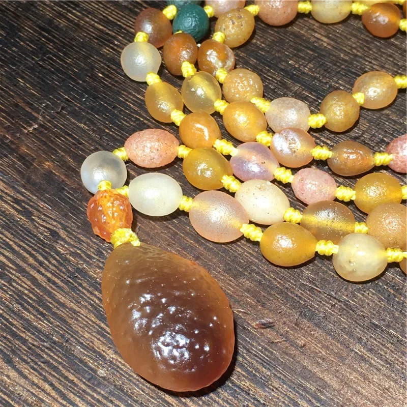 Boutique Natural Mongolian Alxa Colorful Sugar Heart Agate Original Stone Jewelry Bracelet Necklace for Women Cute Ornaments