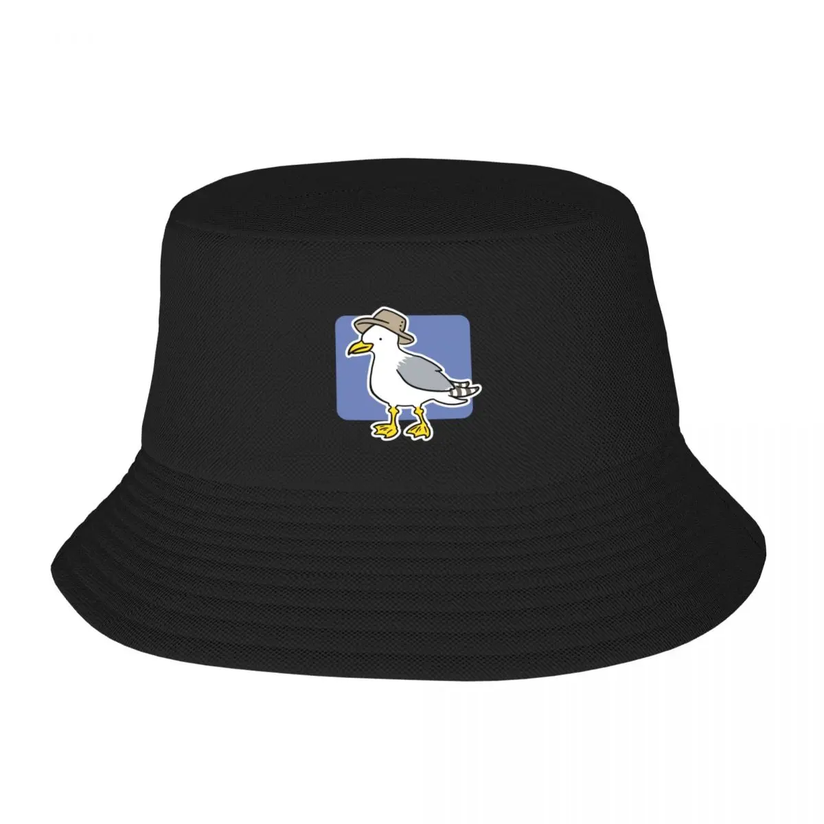 Seagull with hat Bucket Hat boonie hats Fishing Caps Military Cap Man Man Cap Women's