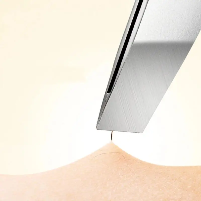 Professional Stainless Steel Angled Eyebrow Tweezers Convenient Compact Beard Hair Removal Grooming Tool Accessory