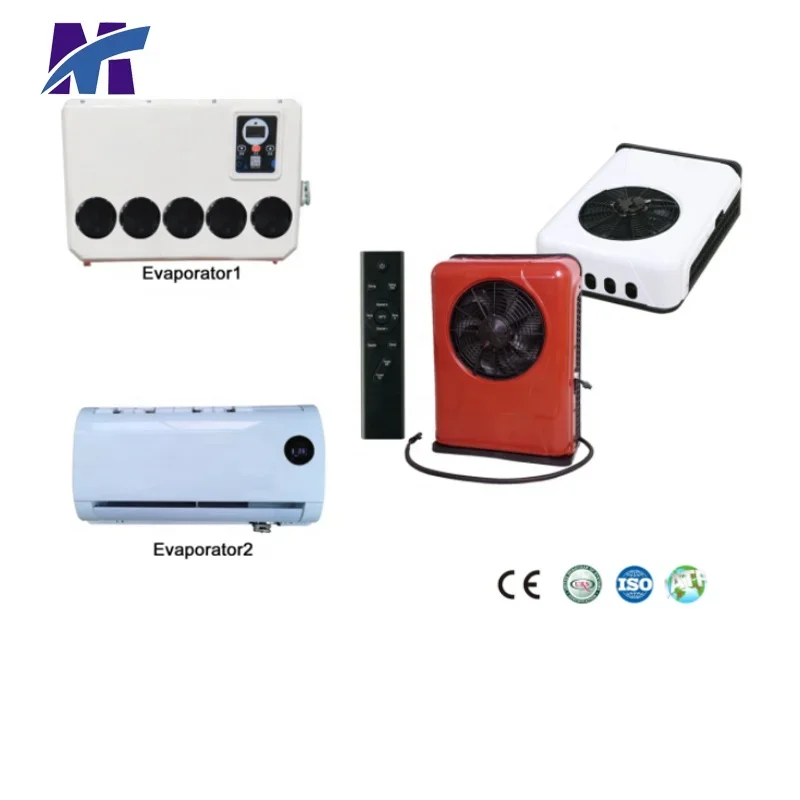 Universal 12V 24v Heavy Duty/Light Trucks RVs Van Roof Electric Vehicles Split Air Parking Cooler Regulator with Remote Control