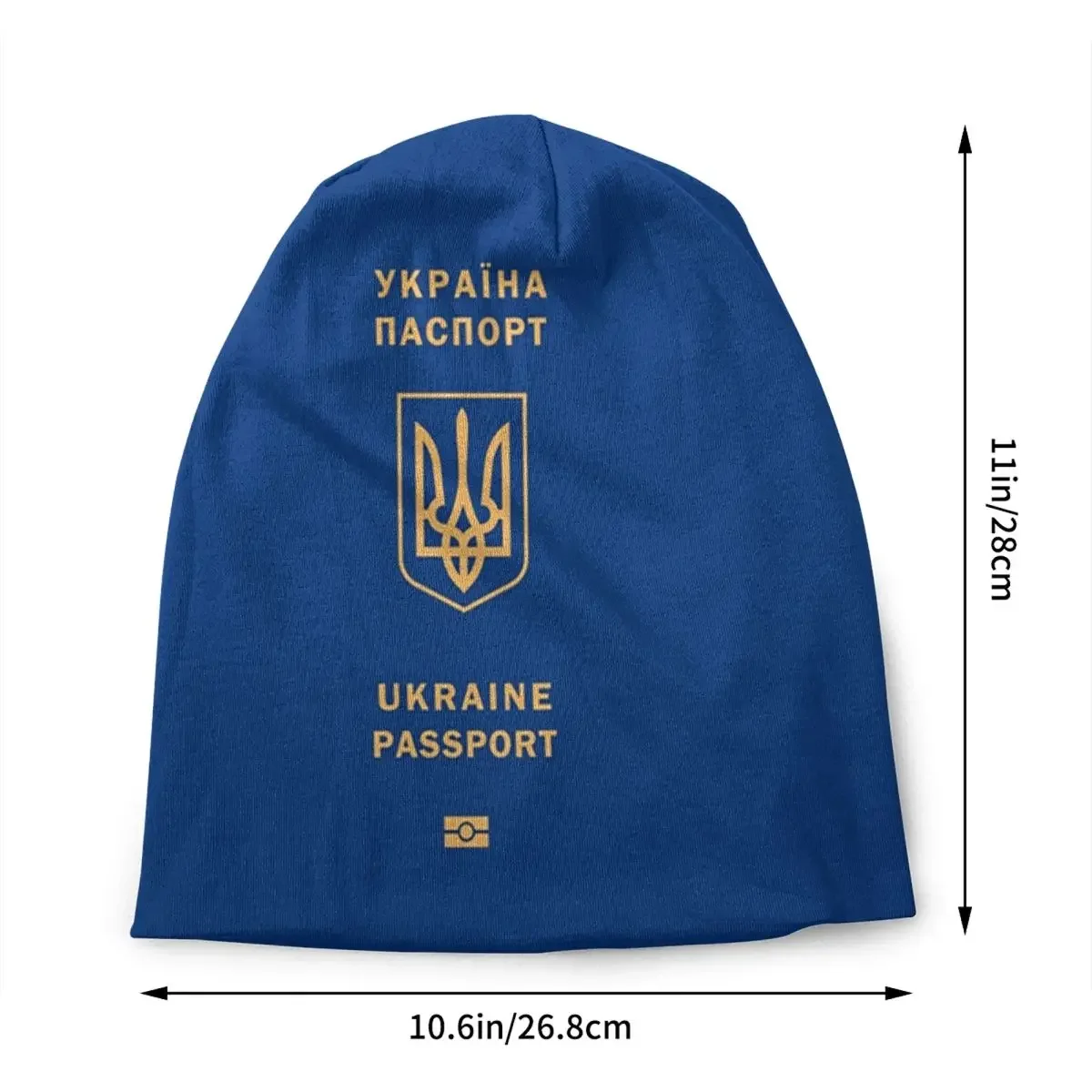 Ukraine Passport Beanie Bonnet Knitting Hat Men Women Fashion Unisex Flag Ukrainian Patriotic Winter Warm Skullies Beanies Caps