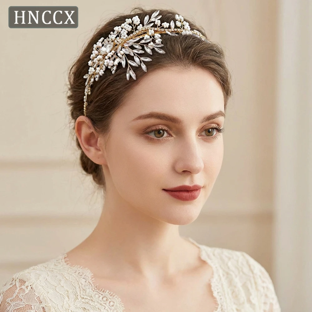 

HNCCX Элегантный обруч для волос с бисером, аксессуары для невесты, женская свадебная повязка на голову, модные украшения для волос для вечеринок и выпускных вечеров, HP986